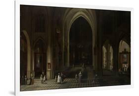 A Church Interior by Candlelight-Pieter Neefs-Framed Art Print
