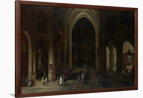 A Church Interior by Candlelight-Pieter Neefs-Framed Art Print