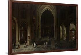 A Church Interior by Candlelight-Pieter Neefs-Framed Art Print