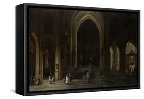A Church Interior by Candlelight-Pieter Neefs-Framed Stretched Canvas
