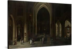 A Church Interior by Candlelight-Pieter Neefs-Stretched Canvas