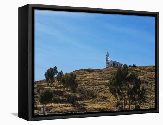 A Church Near Lake Titicaca-Alex Saberi-Framed Stretched Canvas