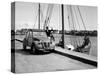 A Citroën 2CV on the Quay at a Harbour, C1957-null-Stretched Canvas