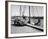 A Citroën 2CV on the Quay at a Harbour, C1957-null-Framed Photographic Print