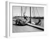 A Citroën 2CV on the Quay at a Harbour, C1957-null-Framed Photographic Print