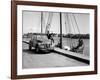 A Citroën 2CV on the Quay at a Harbour, C1957-null-Framed Photographic Print