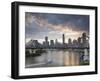 A Citycat Ferry Cruises Beneath Brisbane's Story Bridge Towards City Centre, Brisbane, Australia-Andrew Watson-Framed Photographic Print