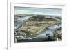 A Cityscape View of New York City, Circa 1850-Stocktrek Images-Framed Art Print