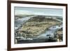 A Cityscape View of New York City, Circa 1850-Stocktrek Images-Framed Art Print