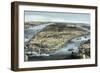 A Cityscape View of New York City, Circa 1850-Stocktrek Images-Framed Art Print