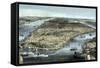 A Cityscape View of New York City, Circa 1850-Stocktrek Images-Framed Stretched Canvas