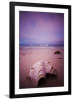 A Clam Shell Sits on a Beach While a Rainbow Appears on the Island of Mamutik, Borneo, Malaysia-Dan Holz-Framed Photographic Print