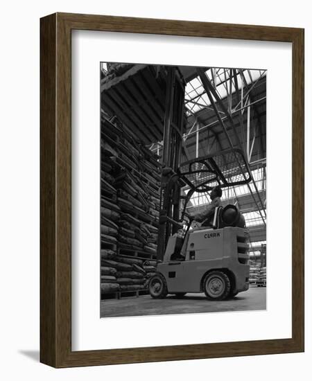 A Clark Forklift Truck, Spillers Animal Foods, Gainsborough, Lincolnshire, 1962-Michael Walters-Framed Photographic Print