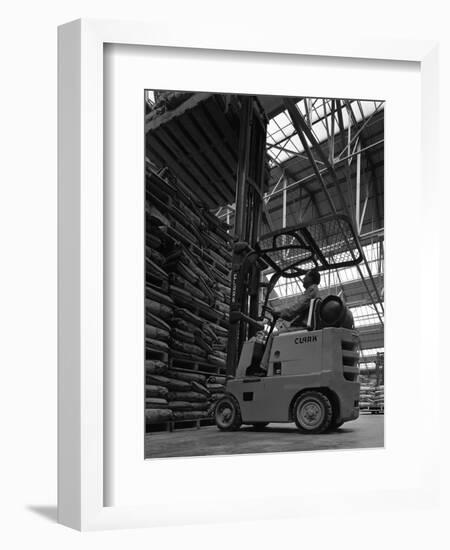 A Clark Forklift Truck, Spillers Animal Foods, Gainsborough, Lincolnshire, 1962-Michael Walters-Framed Photographic Print