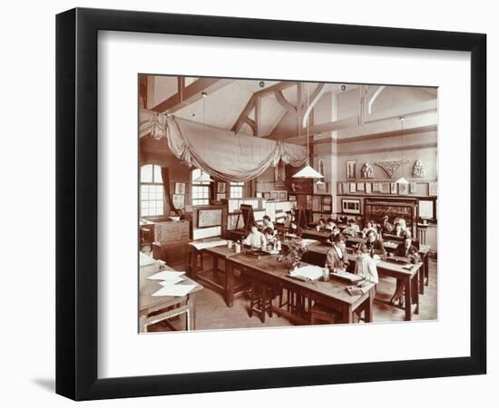 A Class at the Camberwell School of Arts and Crafts, Southwark, London, 1907-null-Framed Photographic Print