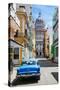A Classic Car Parked on Street Next to Colonial Buildings with Former Parliament Building-Sean Cooper-Stretched Canvas