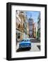 A Classic Car Parked on Street Next to Colonial Buildings with Former Parliament Building-Sean Cooper-Framed Premium Photographic Print