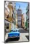 A Classic Car Parked on Street Next to Colonial Buildings with Former Parliament Building-Sean Cooper-Mounted Premium Photographic Print