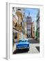 A Classic Car Parked on Street Next to Colonial Buildings with Former Parliament Building-Sean Cooper-Framed Photographic Print