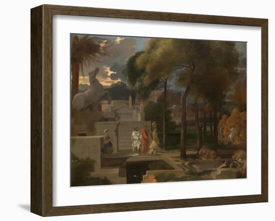 A Classical Landscape, c.1660-Sebastien Bourdon-Framed Giclee Print