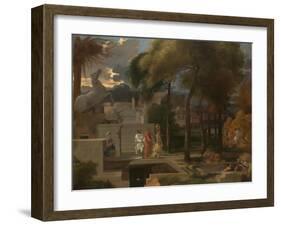 A Classical Landscape, c.1660-Sebastien Bourdon-Framed Giclee Print