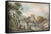 'A Classical Landscape', c18th century-Paul Sandby-Framed Stretched Canvas