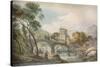 'A Classical Landscape', c18th century-Paul Sandby-Stretched Canvas