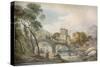 'A Classical Landscape', c18th century-Paul Sandby-Stretched Canvas