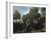A Classical Landscape with Figures Bathing in a Pond-Jan Frans van Bloemen-Framed Giclee Print