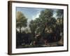 A Classical Landscape with Figures Bathing in a Pond-Jan Frans van Bloemen-Framed Giclee Print