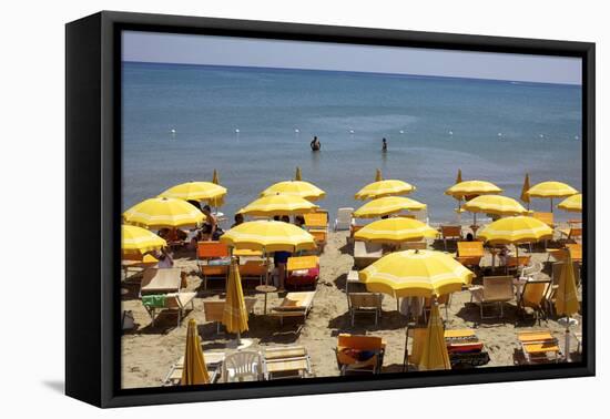 A Classical Lido on the Ionian Sea, on the Basilcata South Coast, Italy, Europe-Olivier Goujon-Framed Stretched Canvas