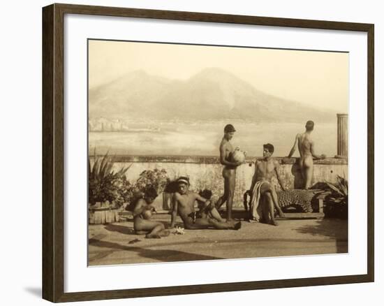 A Classical Scene, Tierra Del Fuego, South America. C.1899-Wilhelm Von Gloeden-Framed Photographic Print