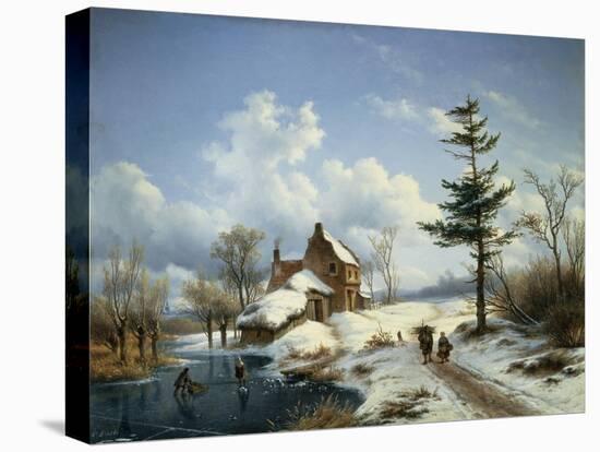 A Clear Winter's Day-Cornelius Lieste-Stretched Canvas