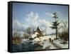 A Clear Winter's Day-Cornelius Lieste-Framed Stretched Canvas