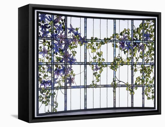 A 'Clematis' Leaded Glass Three-Sectioned Skylight, Akron, Ohio, Circa 1915-Maurice Bouval-Framed Stretched Canvas