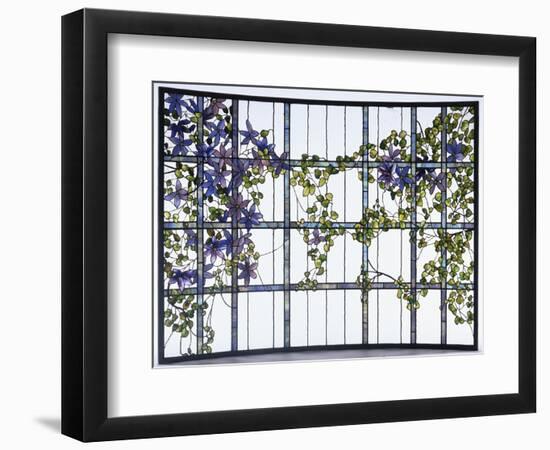 A 'Clematis' Leaded Glass Three-Sectioned Skylight, Akron, Ohio, Circa 1915-Maurice Bouval-Framed Giclee Print