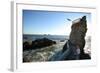 A Cliff Diver Plunges into the Pacific Ocean.-robcocquyt-Framed Photographic Print