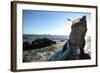 A Cliff Diver Plunges into the Pacific Ocean.-robcocquyt-Framed Photographic Print