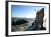 A Cliff Diver Plunges into the Pacific Ocean.-robcocquyt-Framed Photographic Print