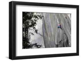 A climber ascending a difficult crack climb, Cadarese Valley, northern Italy, Europe-David Pickford-Framed Premium Photographic Print