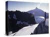 A Climber Enjoying the View Over the Mountain Landscape, Chile-Pablo Sandor-Stretched Canvas