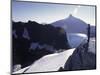 A Climber Enjoying the View Over the Mountain Landscape, Chile-Pablo Sandor-Mounted Photographic Print