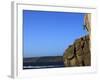 A Climber Tackles a Difficult Route on the Cliffs Near Sennen Cove, Cornwall, England-David Pickford-Framed Photographic Print