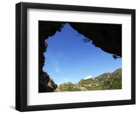 A Climber Tackles an Overhanging Climb in the Mascun Canyon, Rodellar, Aragon, Spain, Europe-David Pickford-Framed Photographic Print