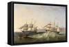 A Clipper and an East Indiaman Leaving Port-John Wilson Carmichael-Framed Stretched Canvas