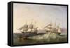 A Clipper and an East Indiaman Leaving Port-John Wilson Carmichael-Framed Stretched Canvas