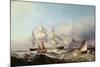 A Clipper Ship Off the Mumbles Lighthouse, Swansea-James Harris of Swansea-Mounted Giclee Print