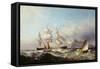 A Clipper Ship Off the Mumbles Lighthouse, Swansea-James Harris of Swansea-Framed Stretched Canvas