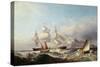 A Clipper Ship Off the Mumbles Lighthouse, Swansea-James Harris of Swansea-Stretched Canvas