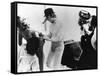 A CLOCKWORK ORANGE, 1971 directed by STANKEY KUBRICK On the set (b/w photo)-null-Framed Stretched Canvas